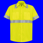 High Visibility Safety Short Sleeve Work Shirt - Tall Sizes