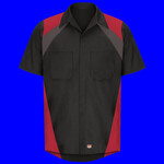 Men's Tri-Color Short Sleeve Shop Shirt
