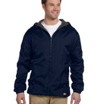 Fleece-Lined Hooded Nylon Jacket