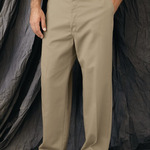 Plain Front Casual Cotton Pants