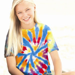 Youth Rainbow Cut-Spiral Tie-Dyed T-Shirt