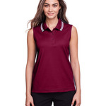 Women's CrownLux Performance® Plaited Tipped Sleeveless Polo
