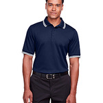 CrownLux Performance® Men's Plaited Tipped Polo