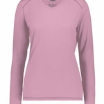 Women's Super Soft-Spun Poly Long Sleeve V-Neck T-Shirt